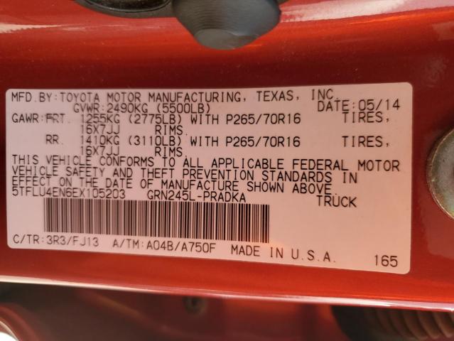 2014 TOYOTA TACOMA DOU - 5TFLU4EN6EX105203
