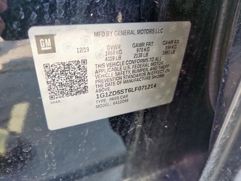 2020 CHEVROLET MALIBU LT 1G1ZD5ST6LF071214