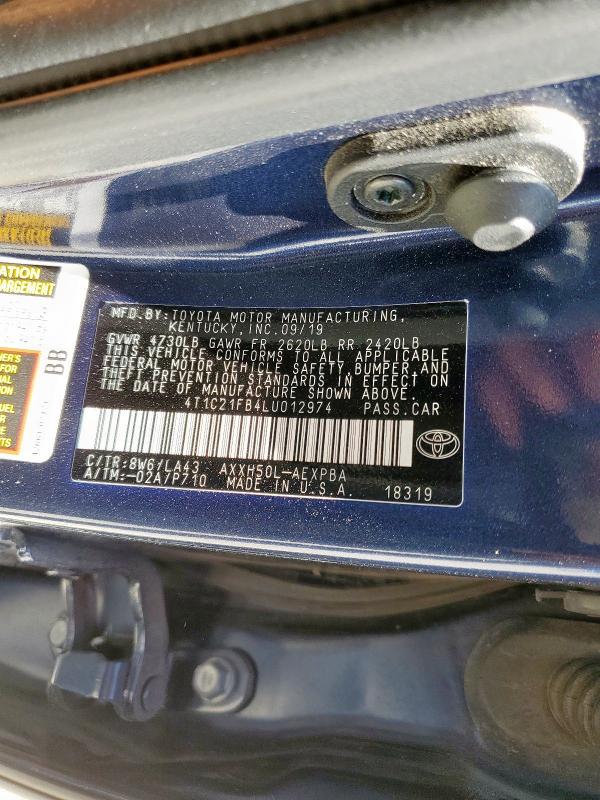2020 TOYOTA AVALON LIM 4T1C21FB4LU012974