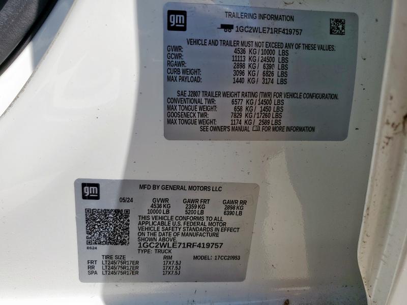 2024 CHEVROLET SILVERADO C2500 HEAVY DUTY 1GC2WLE71RF419757