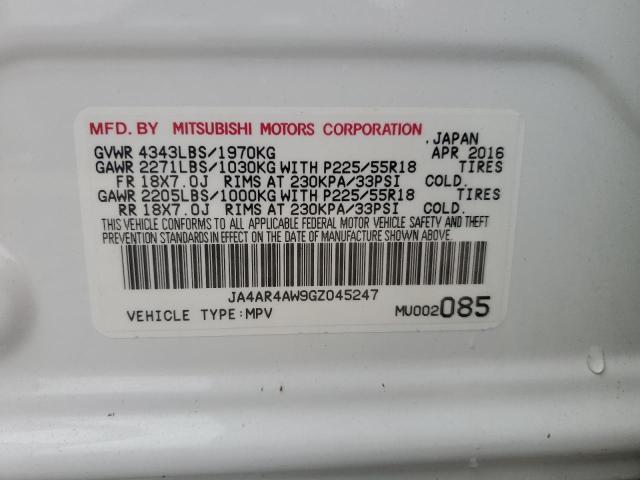 2016 MITSUBISHI OUTLANDER JA4AR4AW9GZ045247