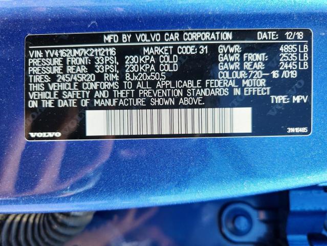 2019 VOLVO XC40 T5 R- YV4162UM7K2112116