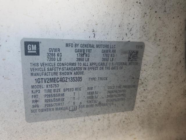 2016 GMC SIERRA K15 1GTV2MEC4GZ135305