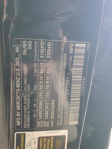 2015 MERCEDES-BENZ ML 350 4MA 4JGDA5HB7FA613913