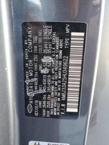 2017 HYUNDAI TUCSON LIMITED KM8J33A25HU349622