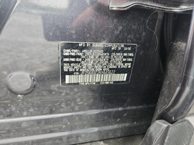 2019 SUBARU FORESTER LIMITED JF2SKASC2KH445622