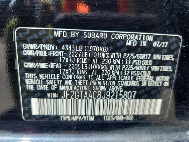 2018 SUBARU CROSSTREK JF2GTAAC8J9215807