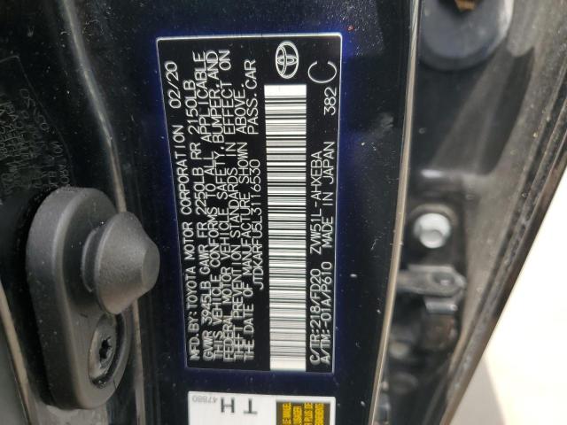 2020 TOYOTA PRIUS L JTDKARFU5L3116530