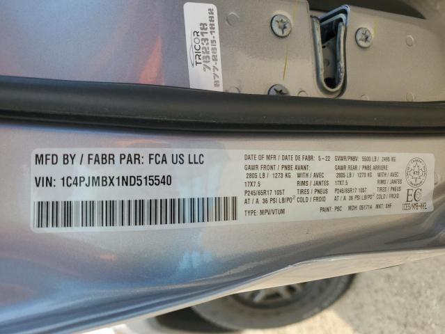2022 JEEP CHEROKEE T 1C4PJMBX1ND515540