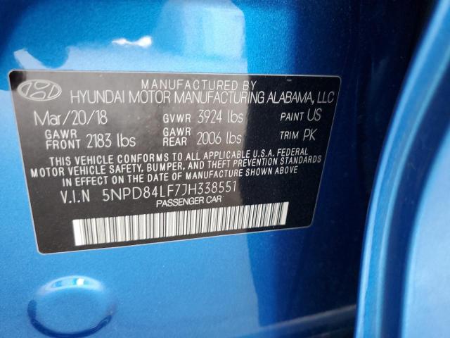 2018 HYUNDAI ELANTRA SEL - 5NPD84LF7JH338551