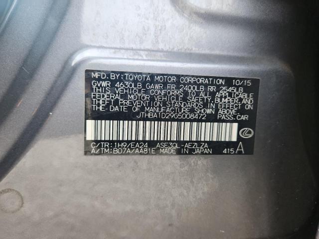 2016 LEXUS IS 200T JTHBA1D29G5008472