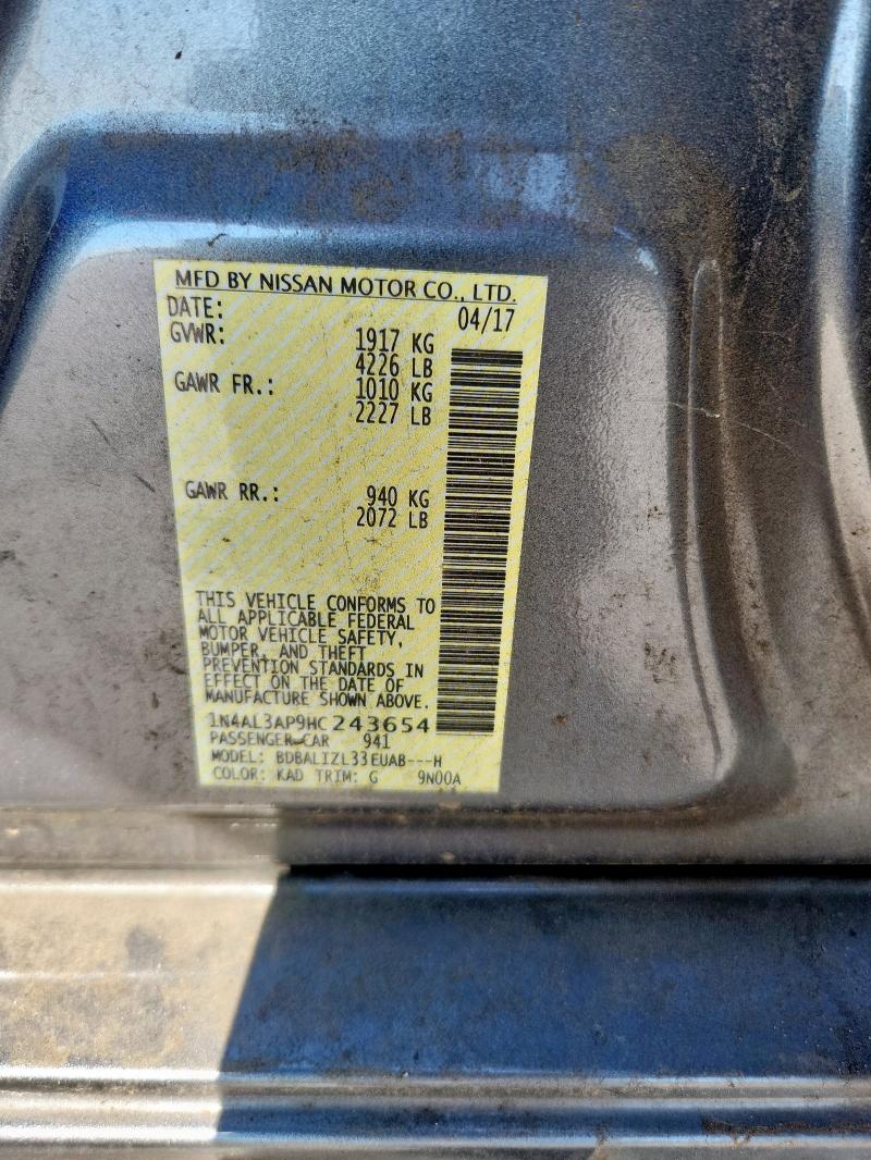 2017 NISSAN ALTIMA SV 1N4AL3AP9HC243654