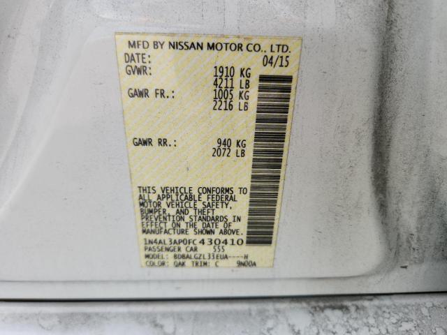 2015 NISSAN ALTIMA 2.5 1N4AL3AP0FC430410