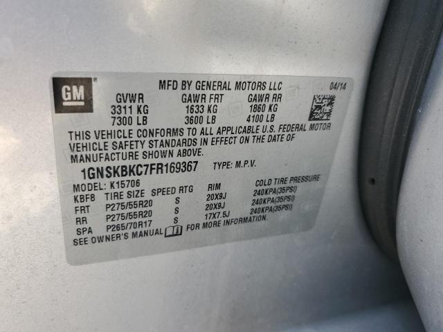 2015 CHEVROLET TAHOE K150 1GNSKBKC7FR169367