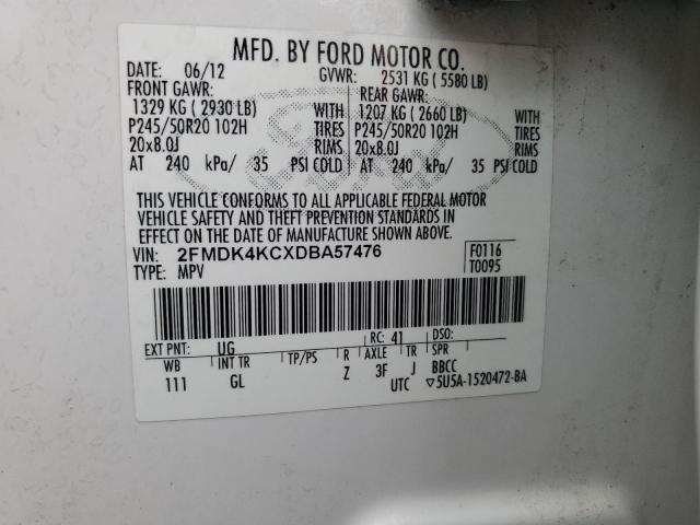 2013 FORD EDGE LIMIT - 2FMDK4KCXDBA57476