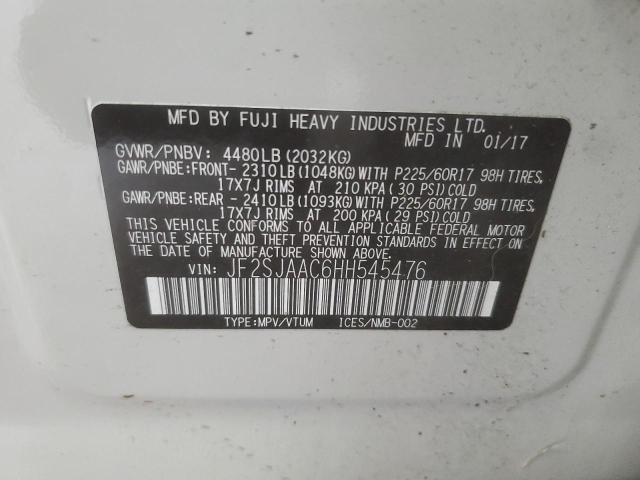 2017 SUBARU FORESTER 2 JF2SJAAC6HH545476