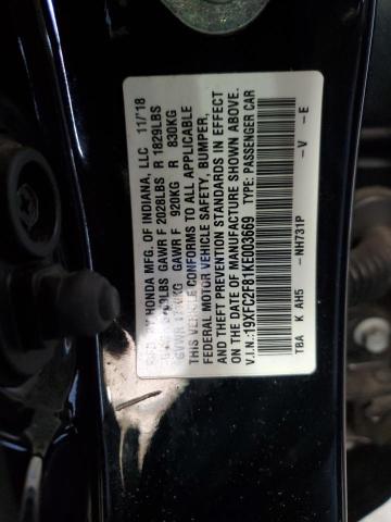 2019 HONDA CIVIC SPORT 19XFC2F81KE003669