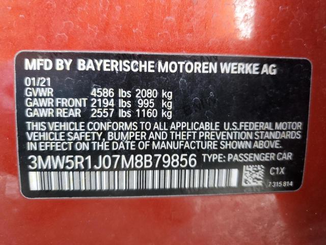 2021 BMW 330I 3MW5R1J07M8B79856