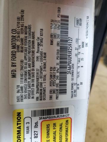 2018 FORD FUSION S H 3FA6P0UU9JR259127