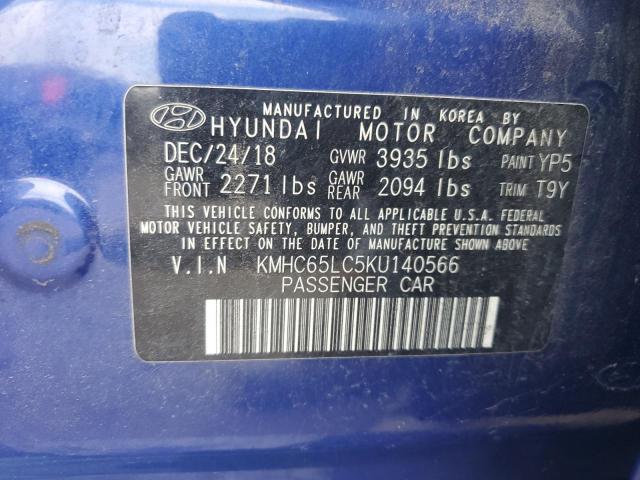 2019 HYUNDAI IONIQ BLUE KMHC65LC5KU140566