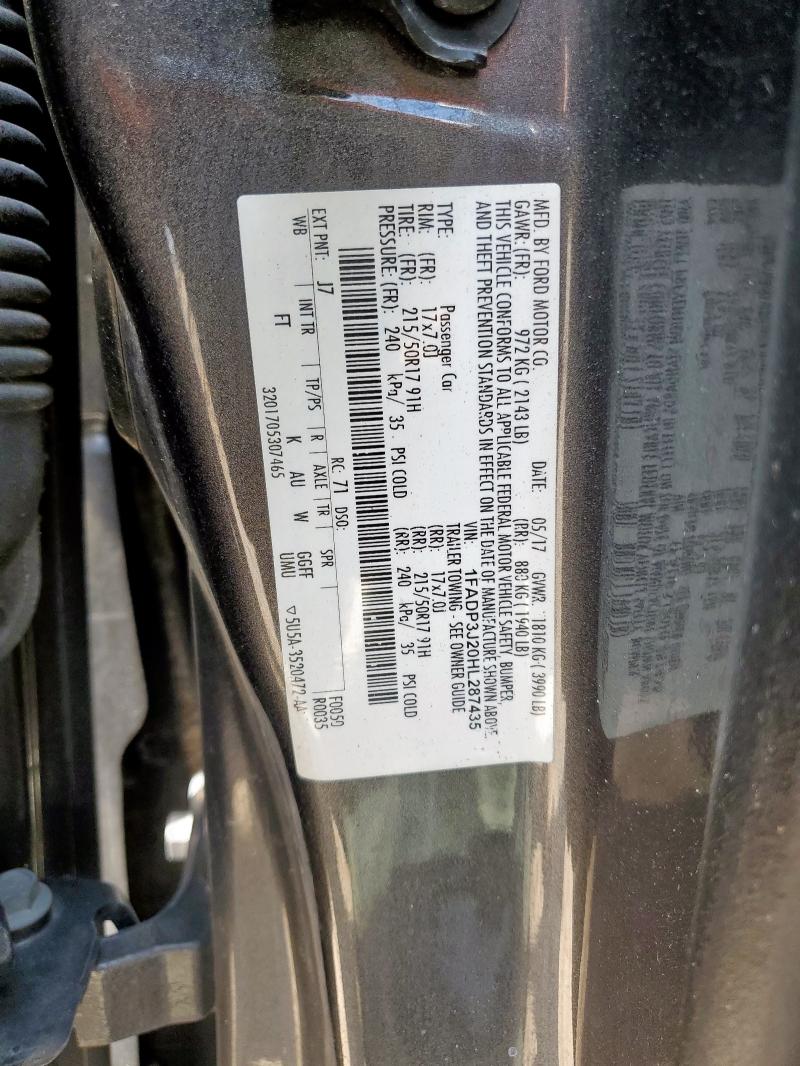2017 FORD FOCUS TITA 1FADP3J20HL287435