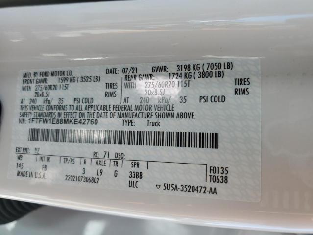 2021 FORD F150 SUPER - 1FTFW1E88MKE42760