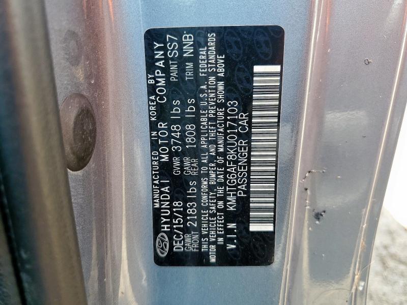 2019 HYUN VELOSTER BASE - KMHTG6AF8KU017103