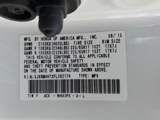 2015 HONDA CR-V EXL 5J6RM4H7XFL092174