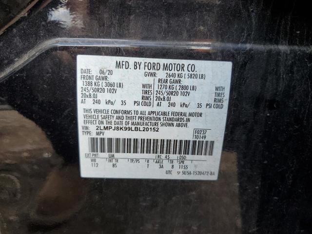 2020 LINCOLN NAUTILUS R 2LMPJ8K99LBL20152