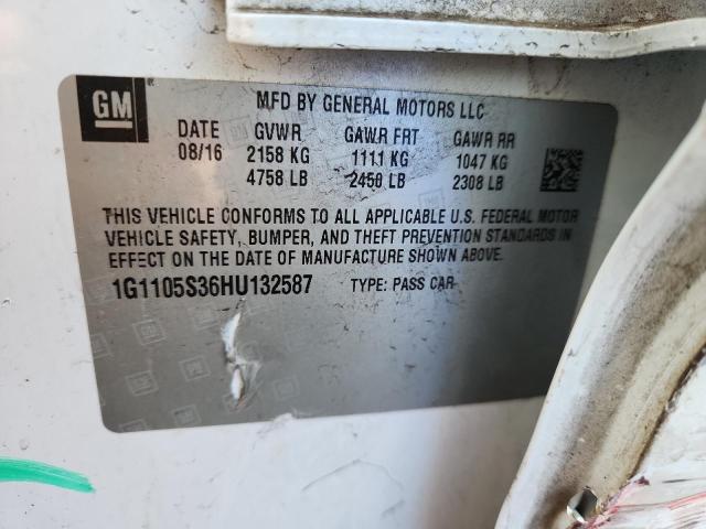 2017 CHEVROLET IMPALA LT 1G1105S36HU132587