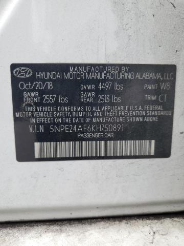 2019 HYUNDAI SONATA SE 5NPE24AF6KH750891