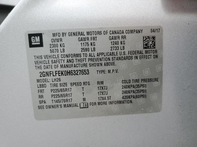 2017 CHEVROLET EQUINOX LT - 2GNFLFEK0H6327653
