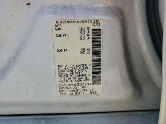 2018 NISSAN ALTIMA 2.5 1N4AL3AP4JC207294