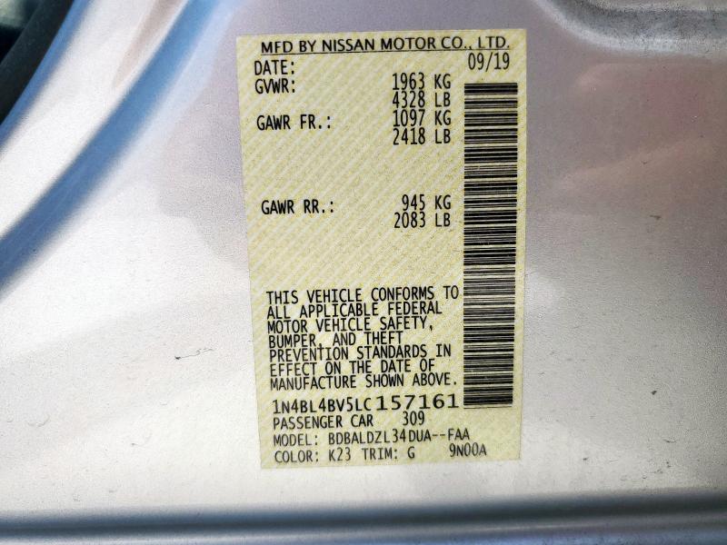 2020 NISSAN ALTIMA S 1N4BL4BV5LC157161