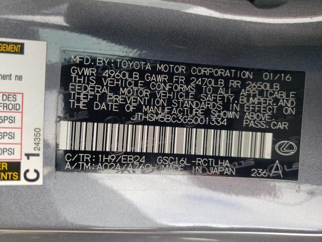 2016 LEXUS RC 300 JTHSM5BC3G5001334