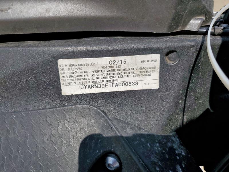 2015 YAMAHA YZFR1 JYARN39E1FA000838