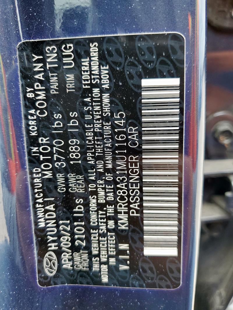 2021 HYUNDAI VENUE SEL - KMHRC8A31MU116145