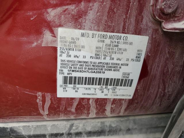 2020 FORD EXPLORER XLT 1FMSK8DH7LGA20819