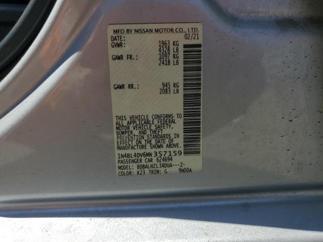 2021 NISSAN ALTIMA SV 1N4BL4DV6MN357159