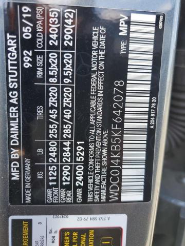 2019 MERCEDES-BENZ GLC COUPE WDC0J4KB5KF642078