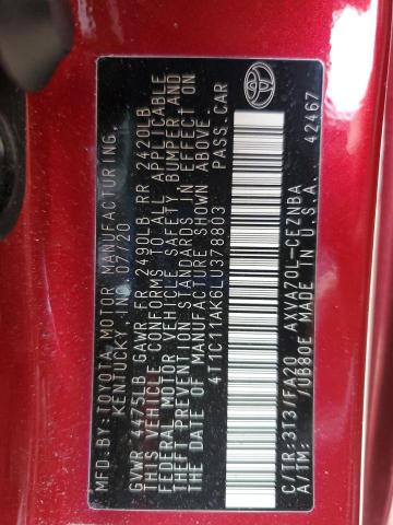 2020 TOYOTA CAMRY LE 4T1C11AK6LU378803