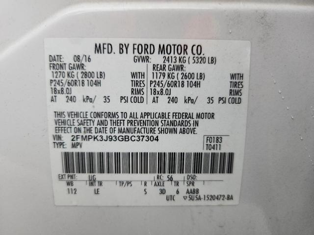 2016 FORD EDGE 2FMPK3J93GBC37304