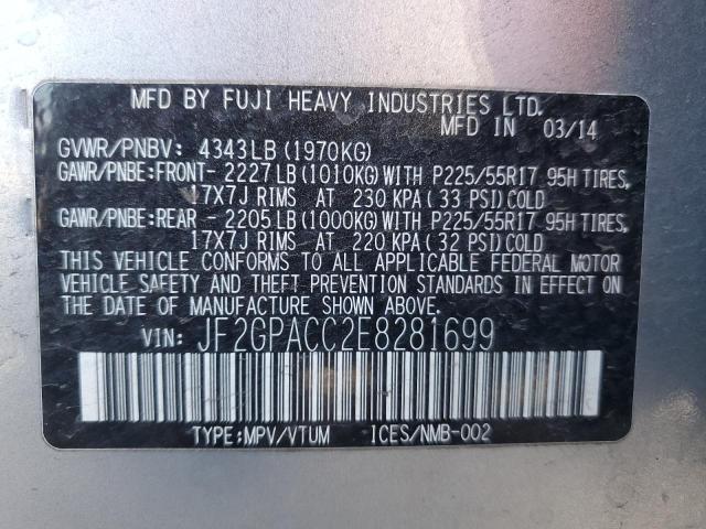 2014 SUBARU XV CROSSTR - JF2GPACC2E8281699