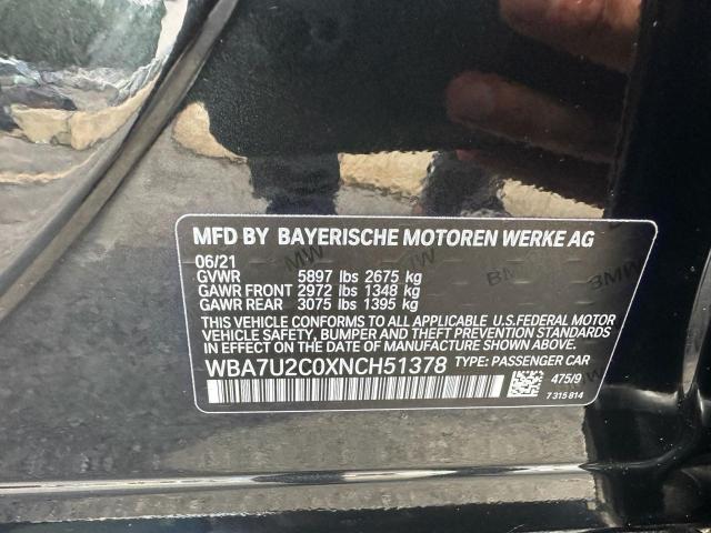 2022 BMW 750 XI WBA7U2C0XNCH51378