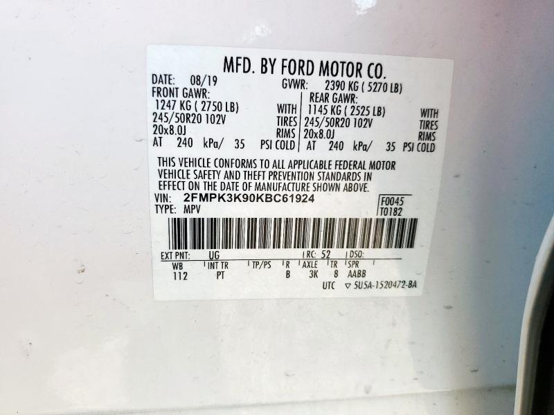 2019 FORD EDGE TITAN 2FMPK3K90KBC61924