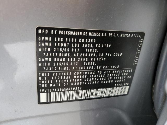 2021 VOLKSWAGEN TIGUAN S - 3VV1B7AX9MM060317
