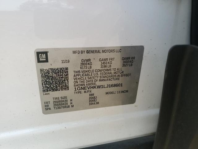 2020 CHEVROLET TRAVERSE LT 1GNEVHKW1LJ168601