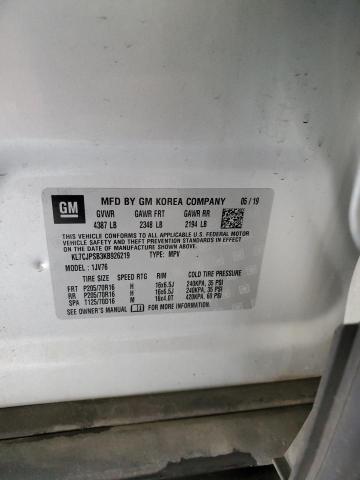2019 CHEVROLET TRAX 1LT KL7CJPSB3KB926219