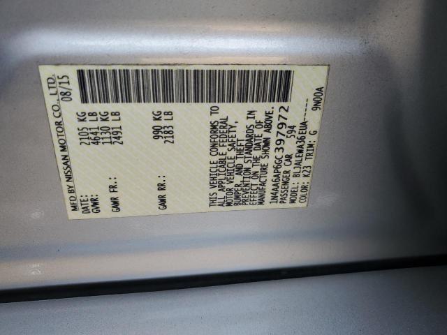 2016 NISSAN MAXIMA 3.5 1N4AA6AP6GC397972