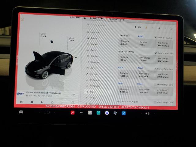 2022 TESLA MODEL 3 5YJ3E1EA3NF372091
